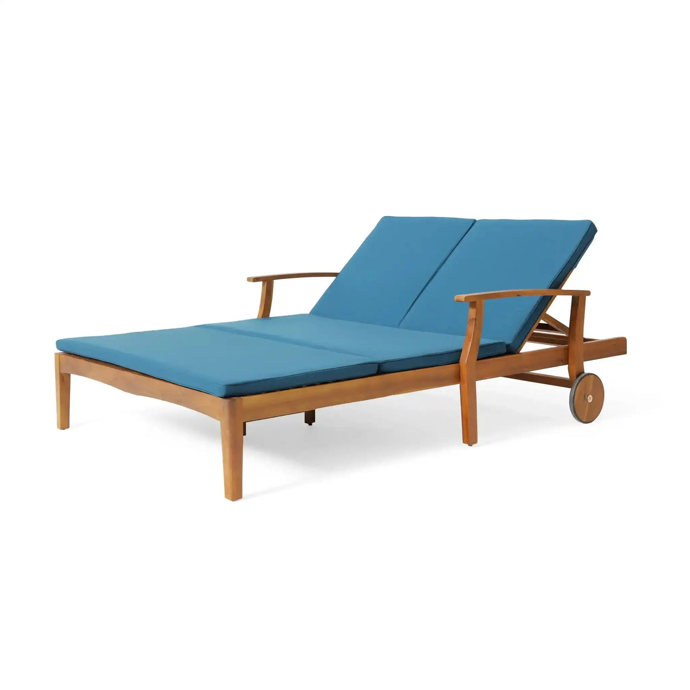 Etherealize Outdoor Adjustable Double Chaise Lounge With Water Resistant Cushions by HouseOfZazla