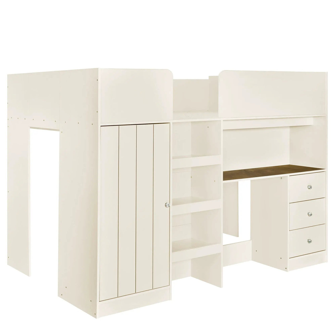 Loft Bed With Built In Wardrobe, Desk, Shelves, And Drawers by HouseOfZazla