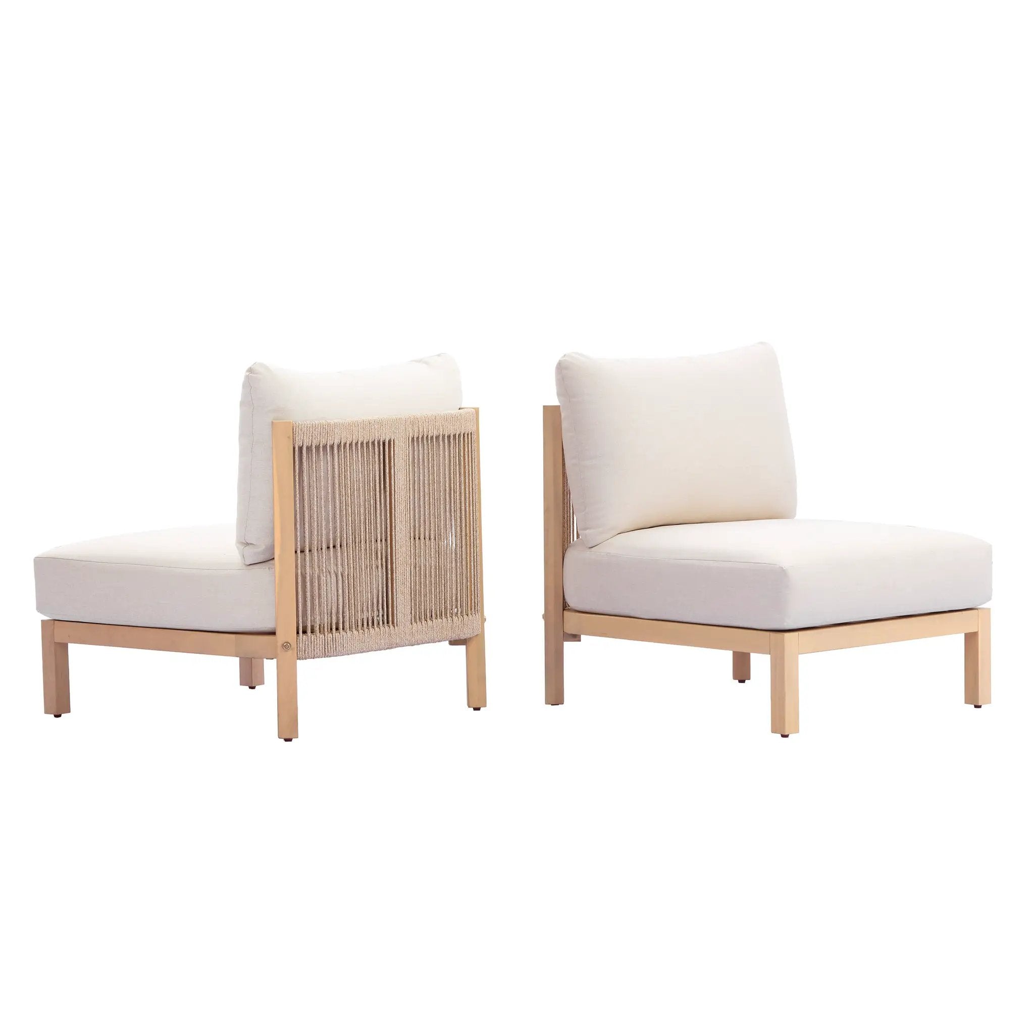 Acacia Wood Patio Furniture Club Chair Set of Two by HouseOfZazla