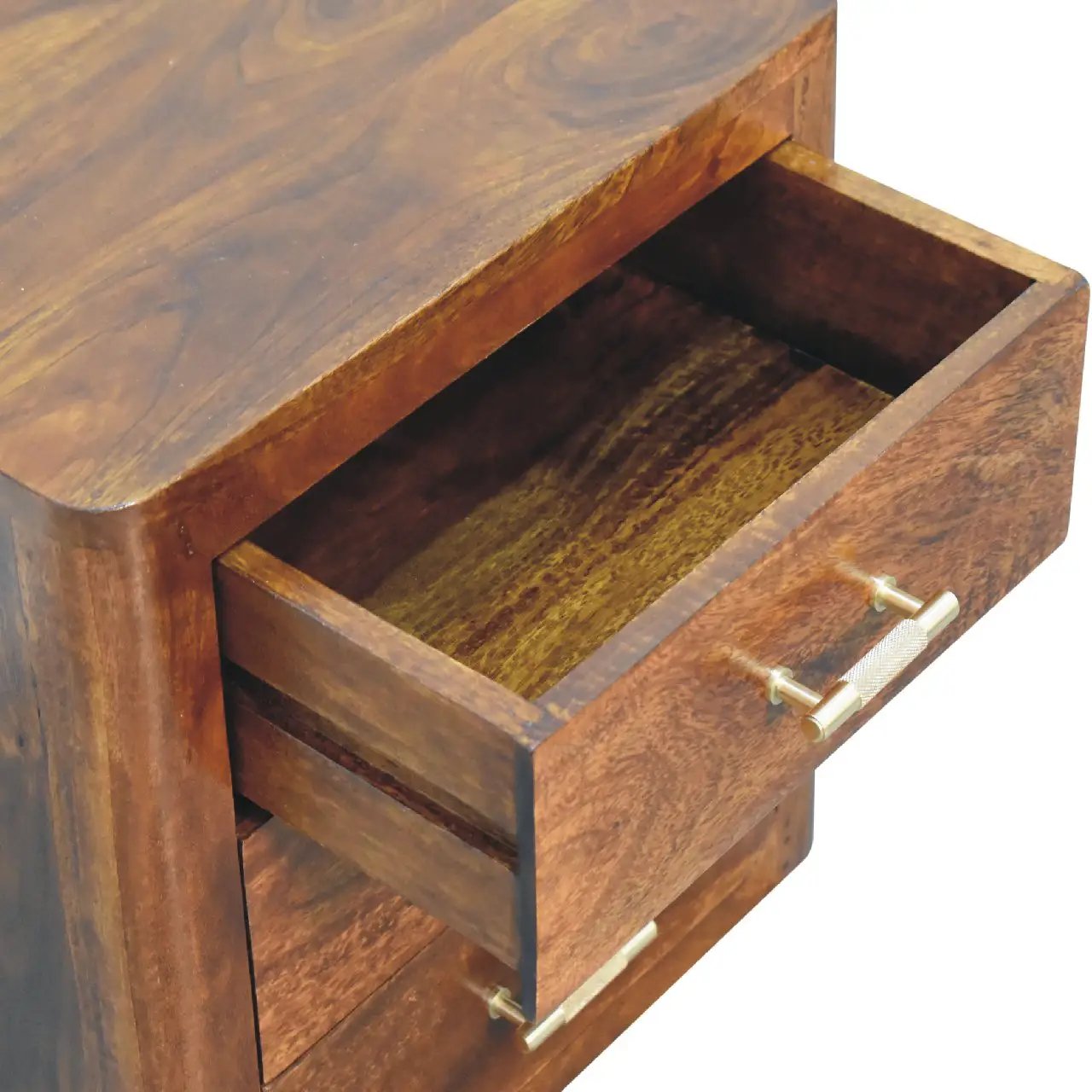 Luca Chestnut Nightstand With 3 Drawers by HouseOfZazla