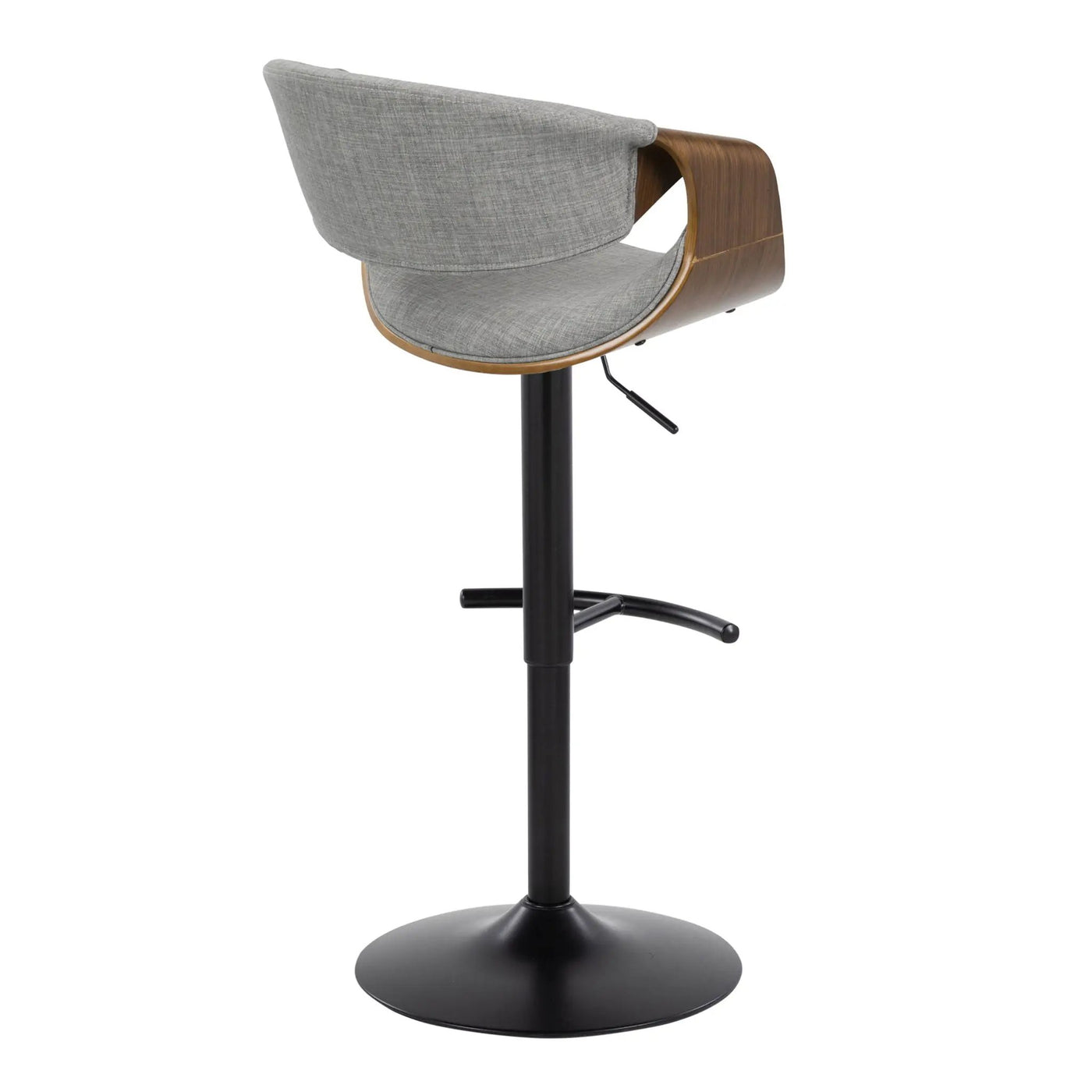 Curvo - Mid Century Modern Adjustable Barstool With Swivel & Rounded T Footrest (Set of 2) by HouseOfZazla