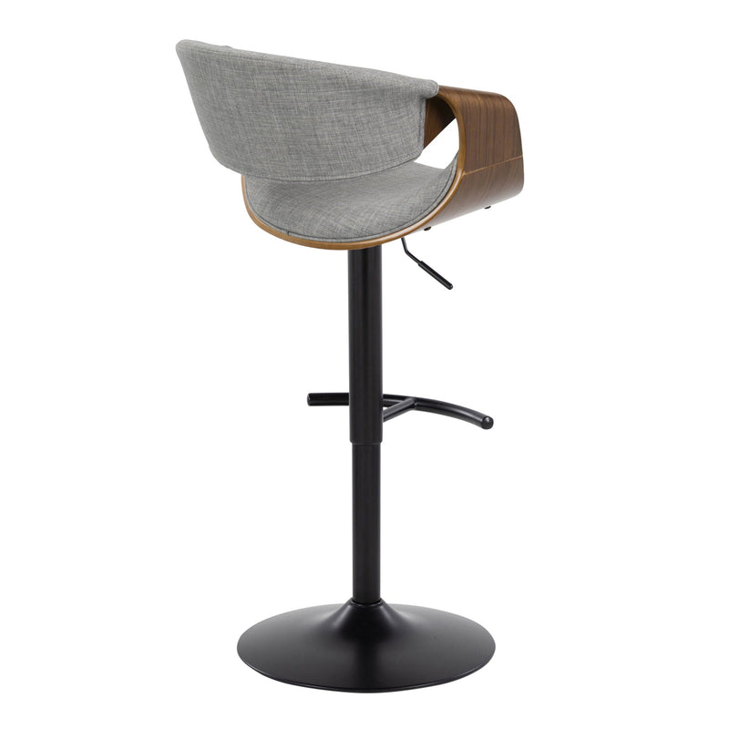 Curvo - Mid Century Modern Adjustable Barstool With Swivel & Rounded T Footrest (Set of 2) by Unique Piece Furniture