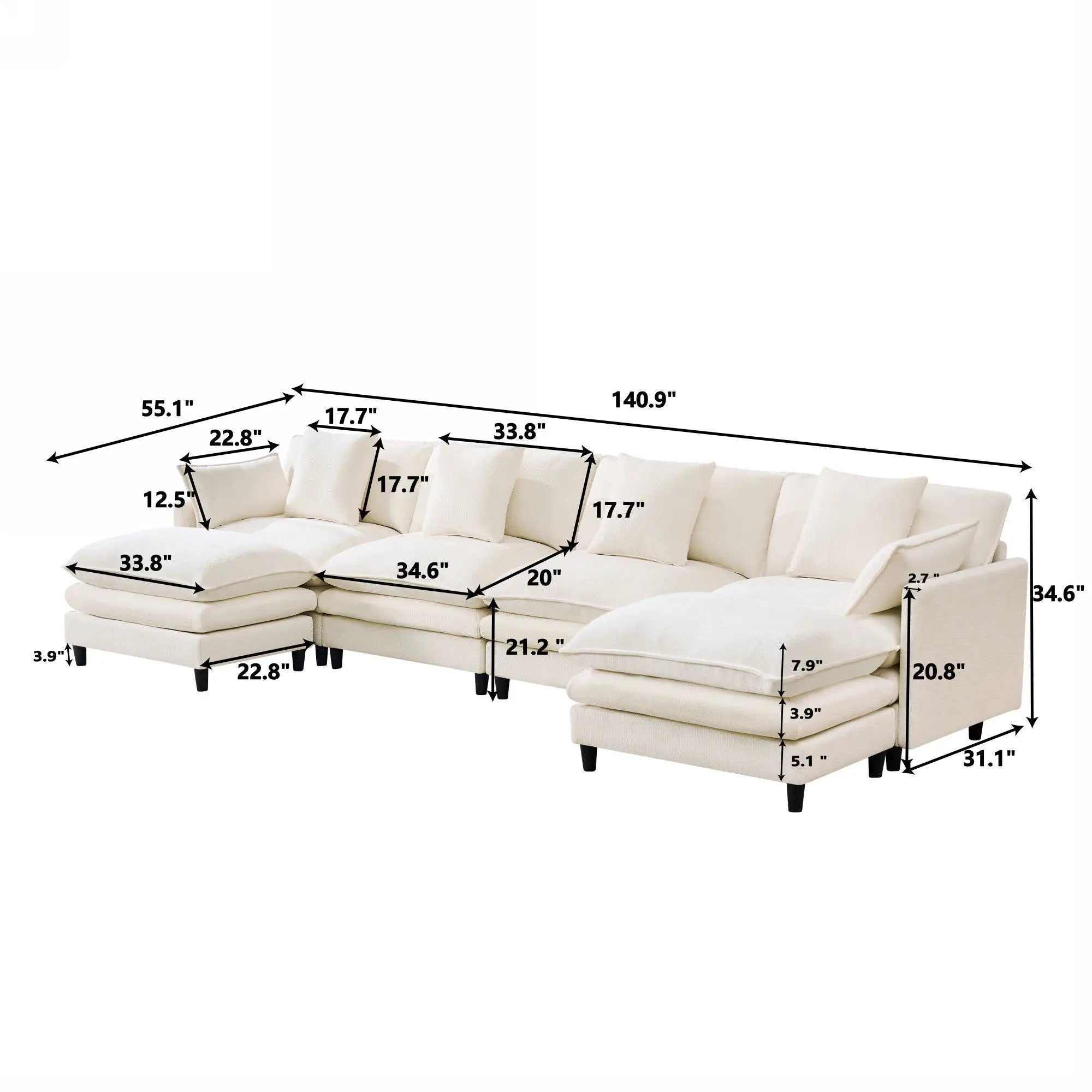 Sofa With Modular Design by HouseOfZazla