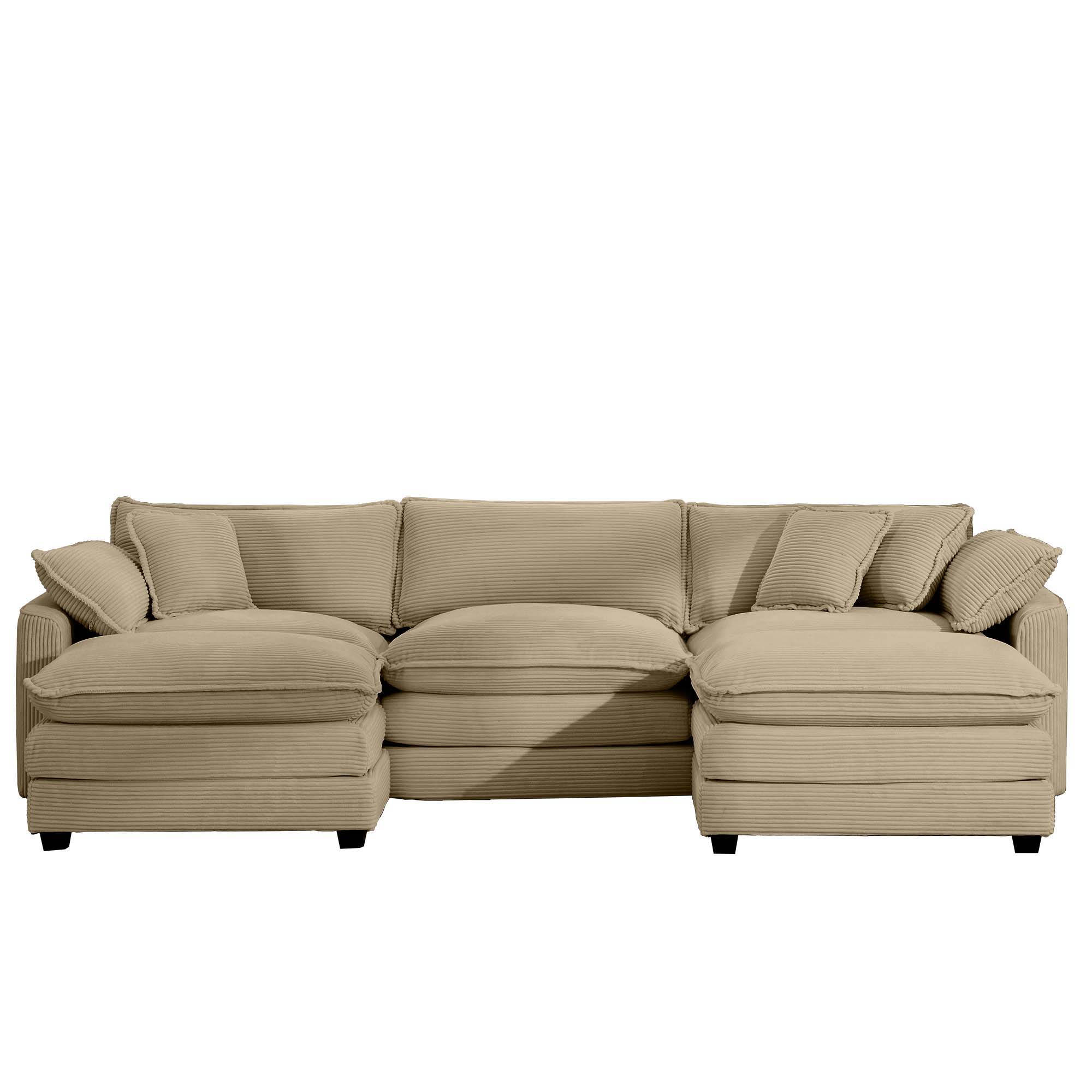 Modern Oversized Modular Cushion Sofa With Ottoman, Low Back, Deep Seating Sofa Set by Unique Piece Furniture