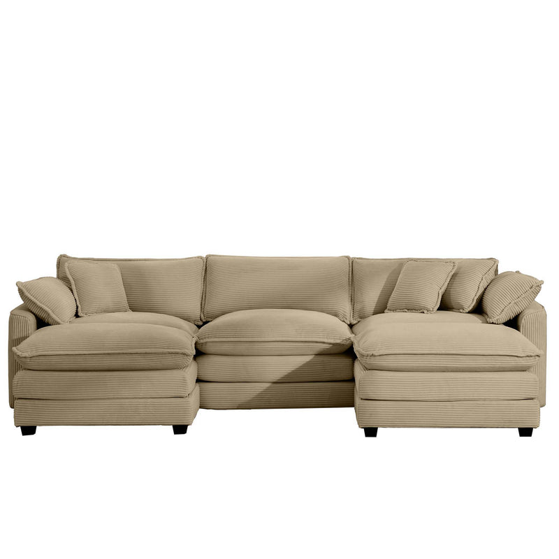 Modern Oversized Modular Cushion Sofa With Ottoman, Low Back, Deep Seating Sofa Set by Unique Piece Furniture
