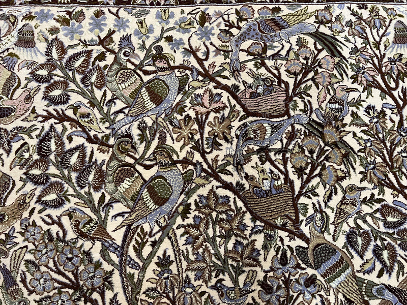 Persian Isfahan Rug 5x8 - Tree of Life, Animal Pictorials, Kork Wool & Silk by Jewel Rugs