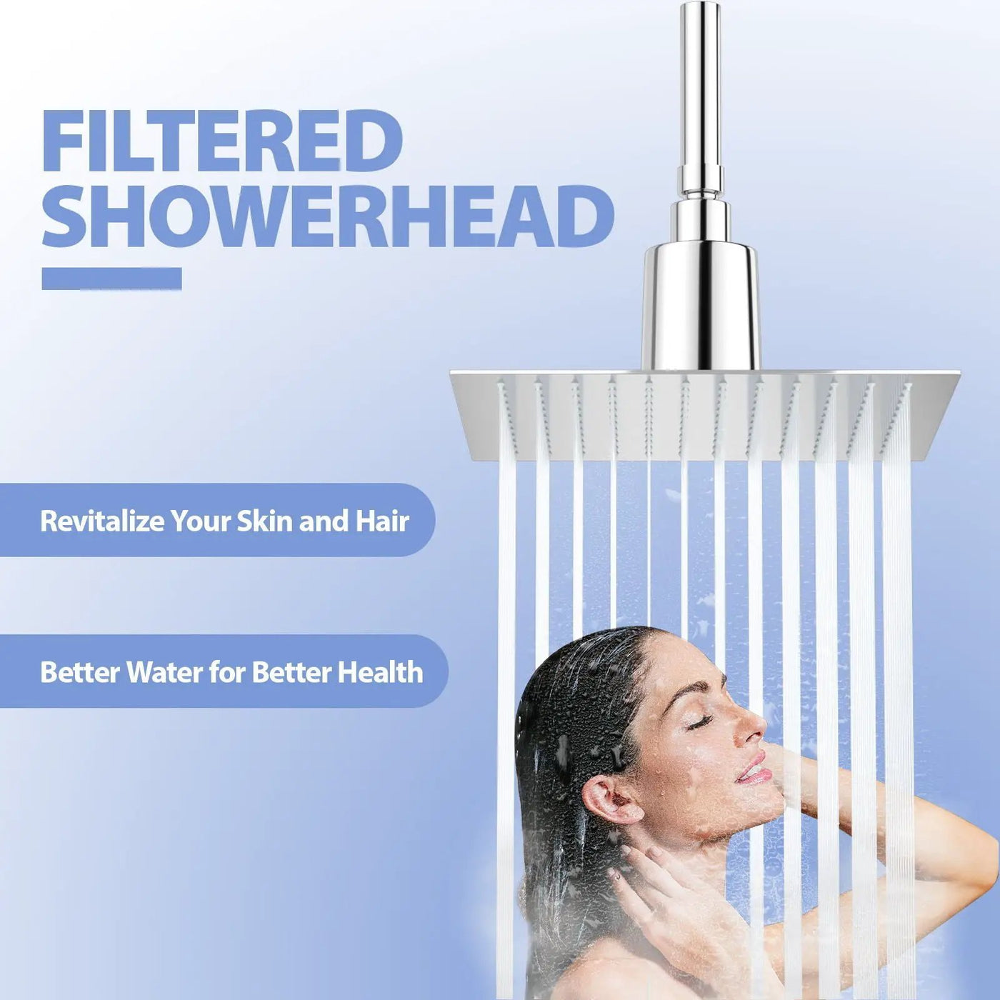 Ultra Thin 8" Square Rain Shower Head 304 Stainless Steel, Wall / Ceiling Mounted by HouseOfZazla