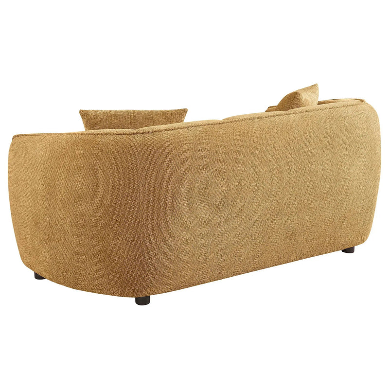Aleisha Chenille Upholstered Loveseat Mustard Yellow by Unique Piece Furniture