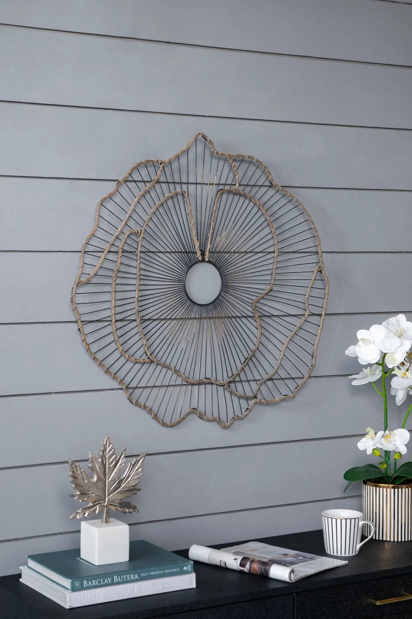 Metal Flowers Wall Decor, Transitional Wall Floral Sculpture For Foyer Porch Hallway Entrance (Set of 3) - Gold by HouseOfZazla