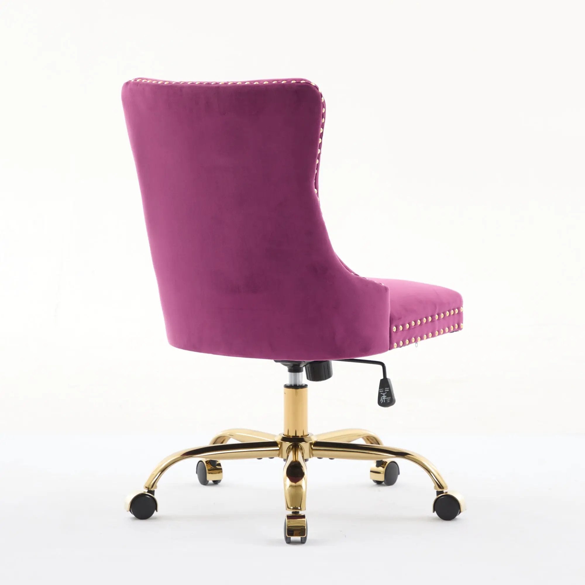 Office Chair Modern Velvet Upholstered Tufted Button (Purple) by HouseOfZazla