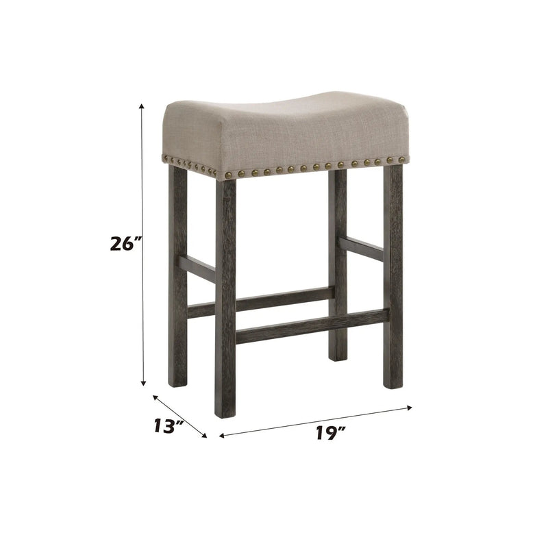 Martha II - Weathered Counter Height Stool (Set of 2) - Gray / Tan by Unique Piece Furniture