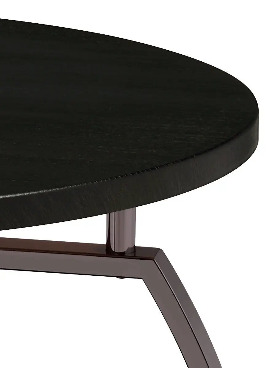 Dacre Round Engineered Wood Top Coffee Table Dark Charcoal by Unique Piece Furniture