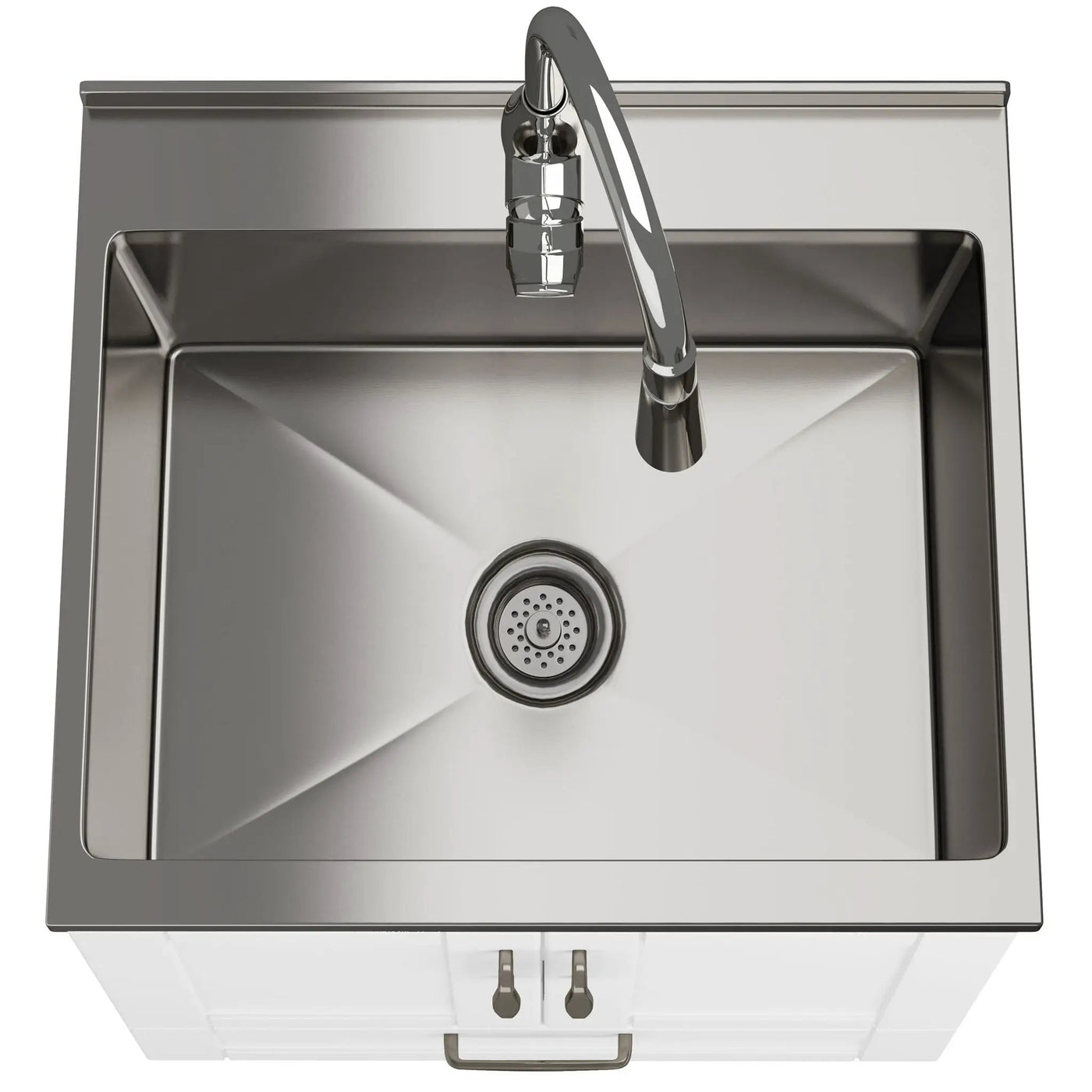 Reed - Deluxe Laundry Cabinet With Pull-Out Faucet And Stainless Steel Sink by HouseOfZazla