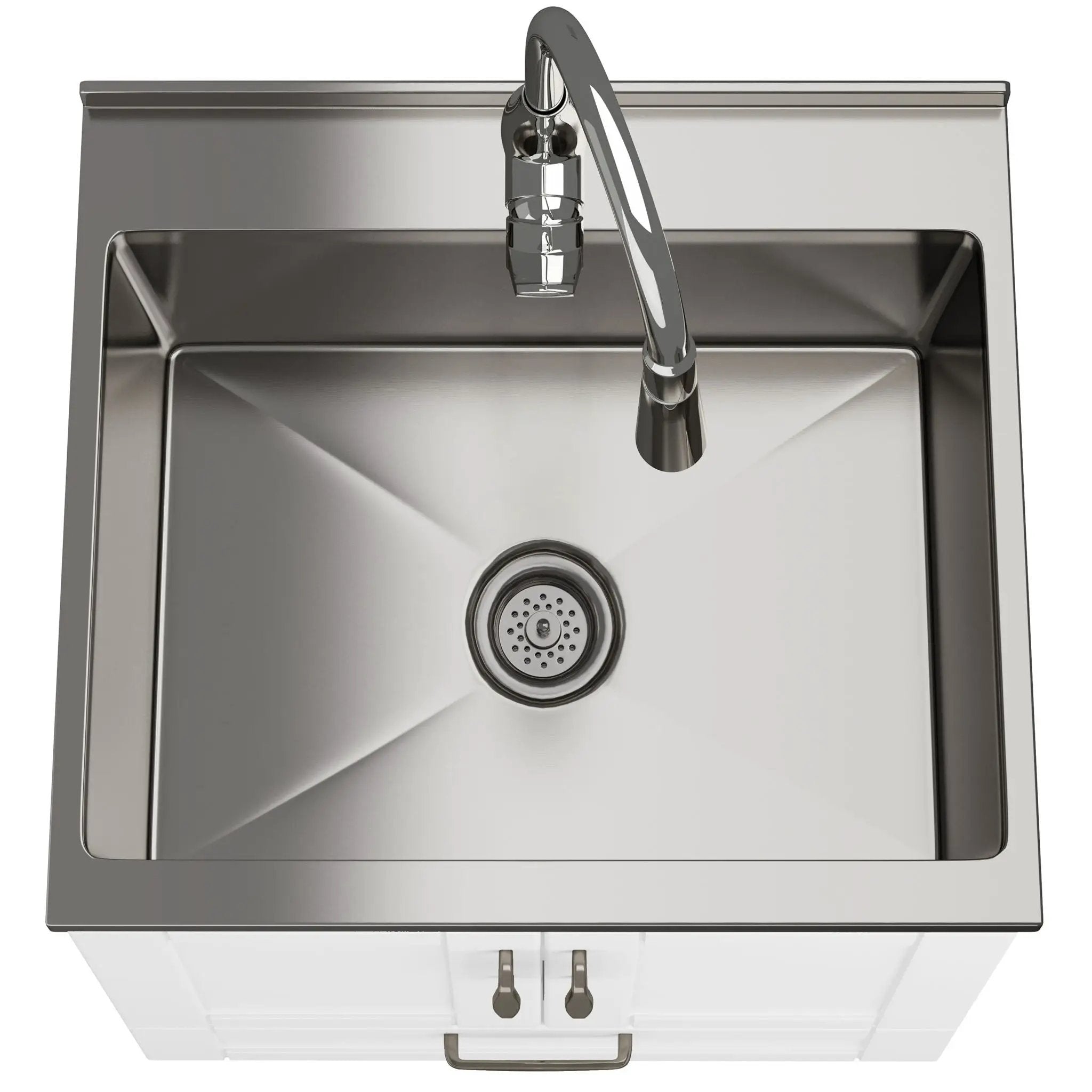 Reed - Deluxe Laundry Cabinet With Pull-Out Faucet And Stainless Steel Sink by HouseOfZazla