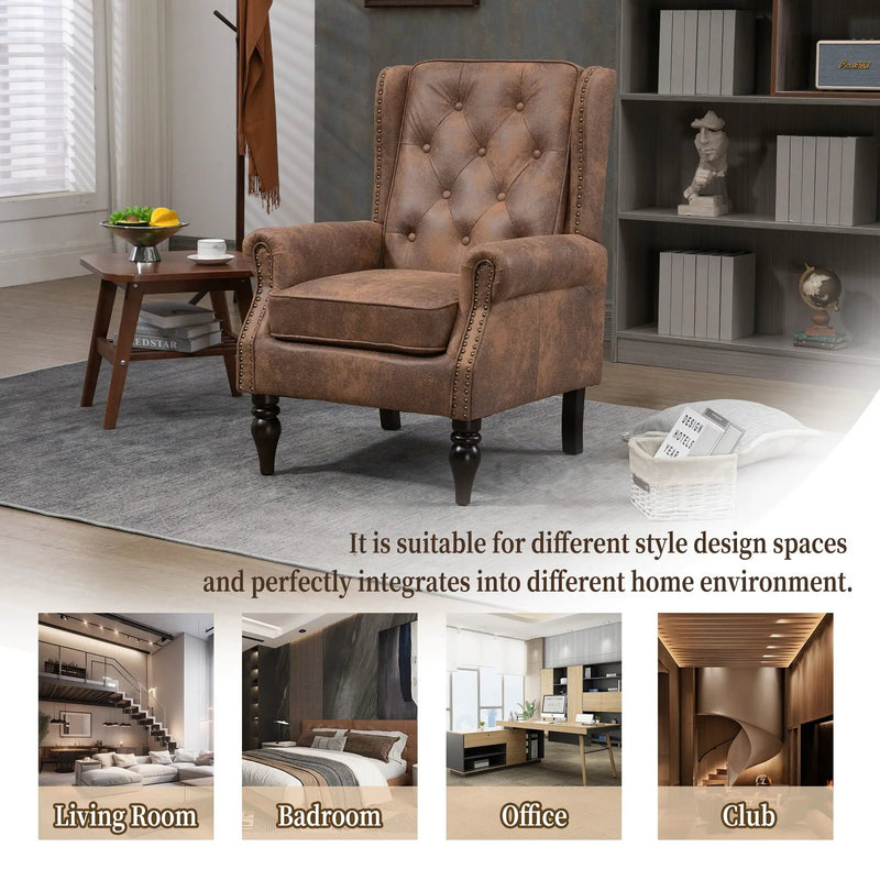 Modern Accent Armchair With Sturdy Wood Legs by Unique Piece Furniture