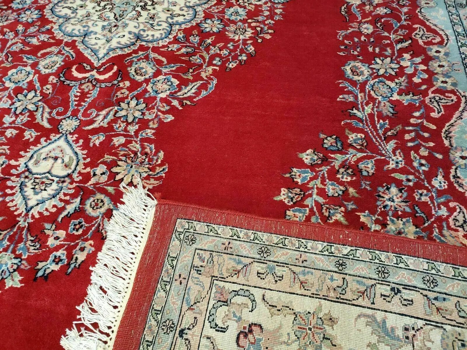 9' X 12' Vintage Handmade India Medallion Wool Rug Vegetable Dyes Nice Red by Jewel Rugs
