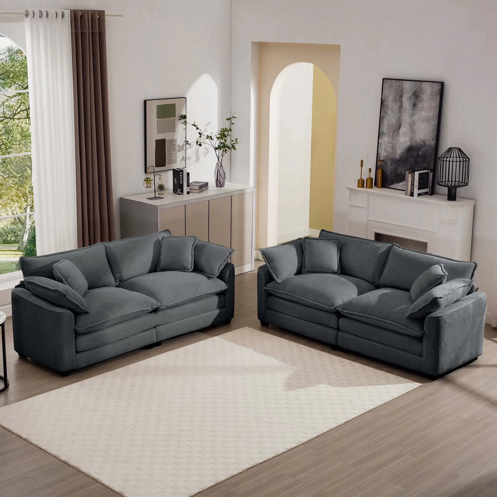 Elegant Oversized Sectional Sofa Set With Deep Seats And Flexible Layout by Unique Piece Furniture