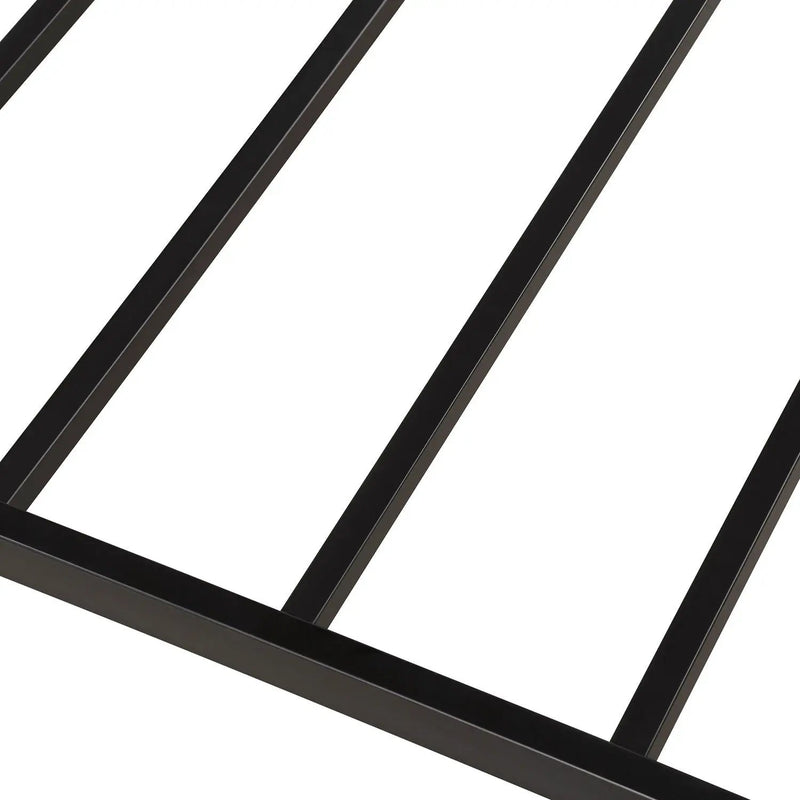 Twin Size Daybed Platform Bed Frame With Trundle Built In Casters - Black by HouseOfZazla