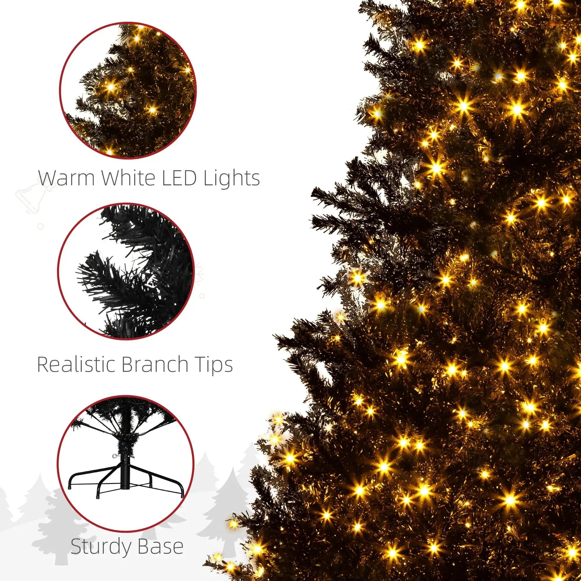 7.5 Ft Tall PreLit Artificial Christmas Tree by HouseOfZazla