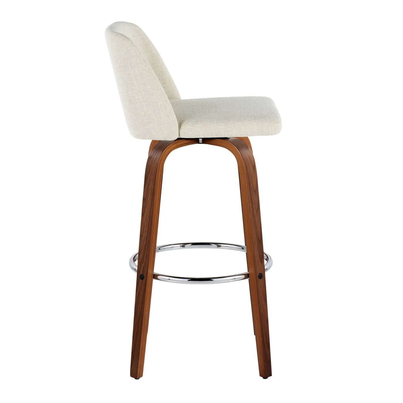 Toriano - Contemporary, Fixed Height Barstool Swivel & Round Footrest (Set of 2) by HouseOfZazla