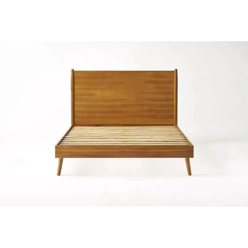 Okioki Mid-Century Wood Bed by HouseOfZazla