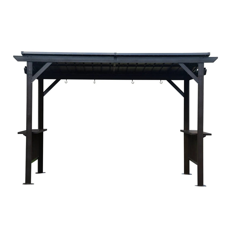 6.5x12FT Hardtop Grill Gazebo with Side Shelves and Steel Roof by HouseOfZazla