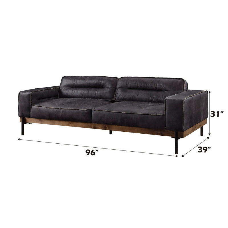 Silchester - Sofa - Antique Ebony Top Grain Leather by Unique Piece Furniture