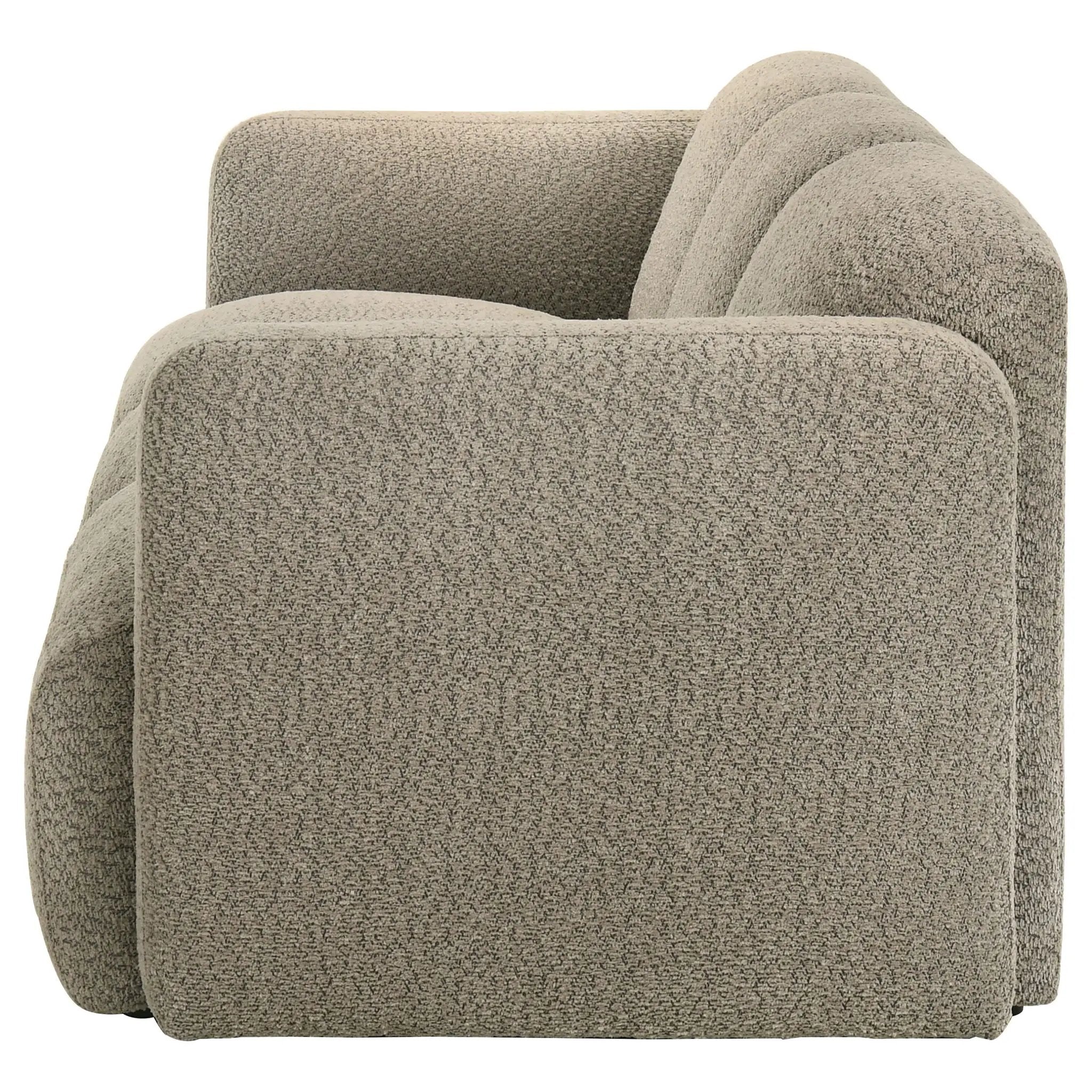 Dorset Fabric Upholstered Round Track Arm Sofa Brown by Unique Piece Furniture