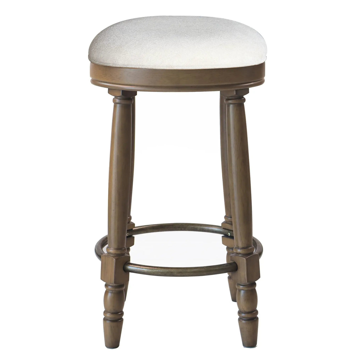 360° Swivel Wooden Barstools With Upholstered Seat, Counter Height (Set of 2) by HouseOfZazla
