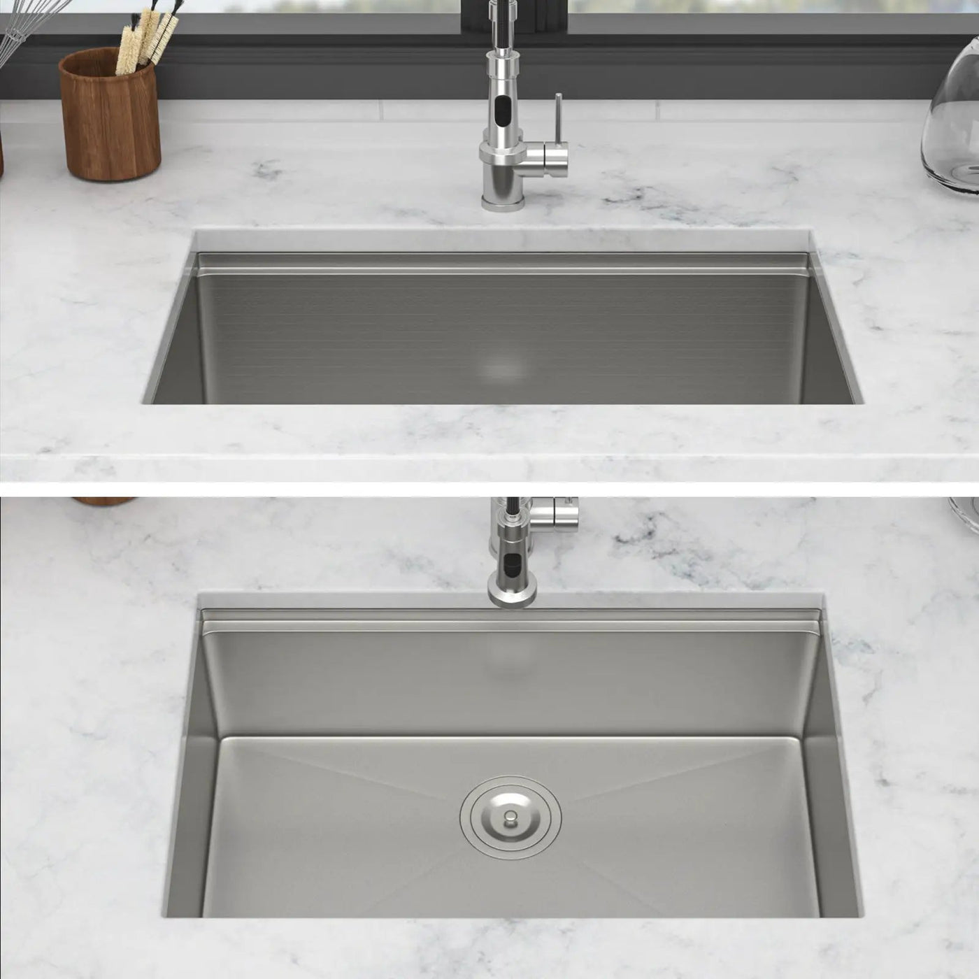 Undermount Workstation Kitchen Sink Stainless Steel Single Bowl by HouseOfZazla