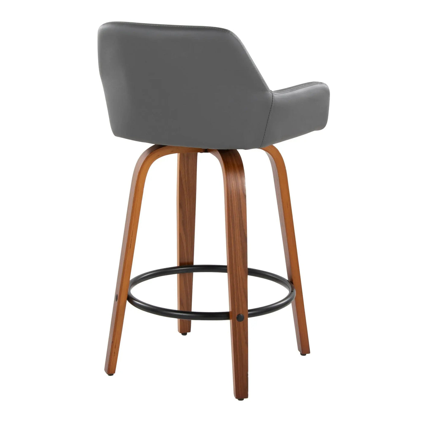 Daniella - Contemporary Fixed Height Counter Stool With Swivel With Round Footrest (Set of 2) by HouseOfZazla