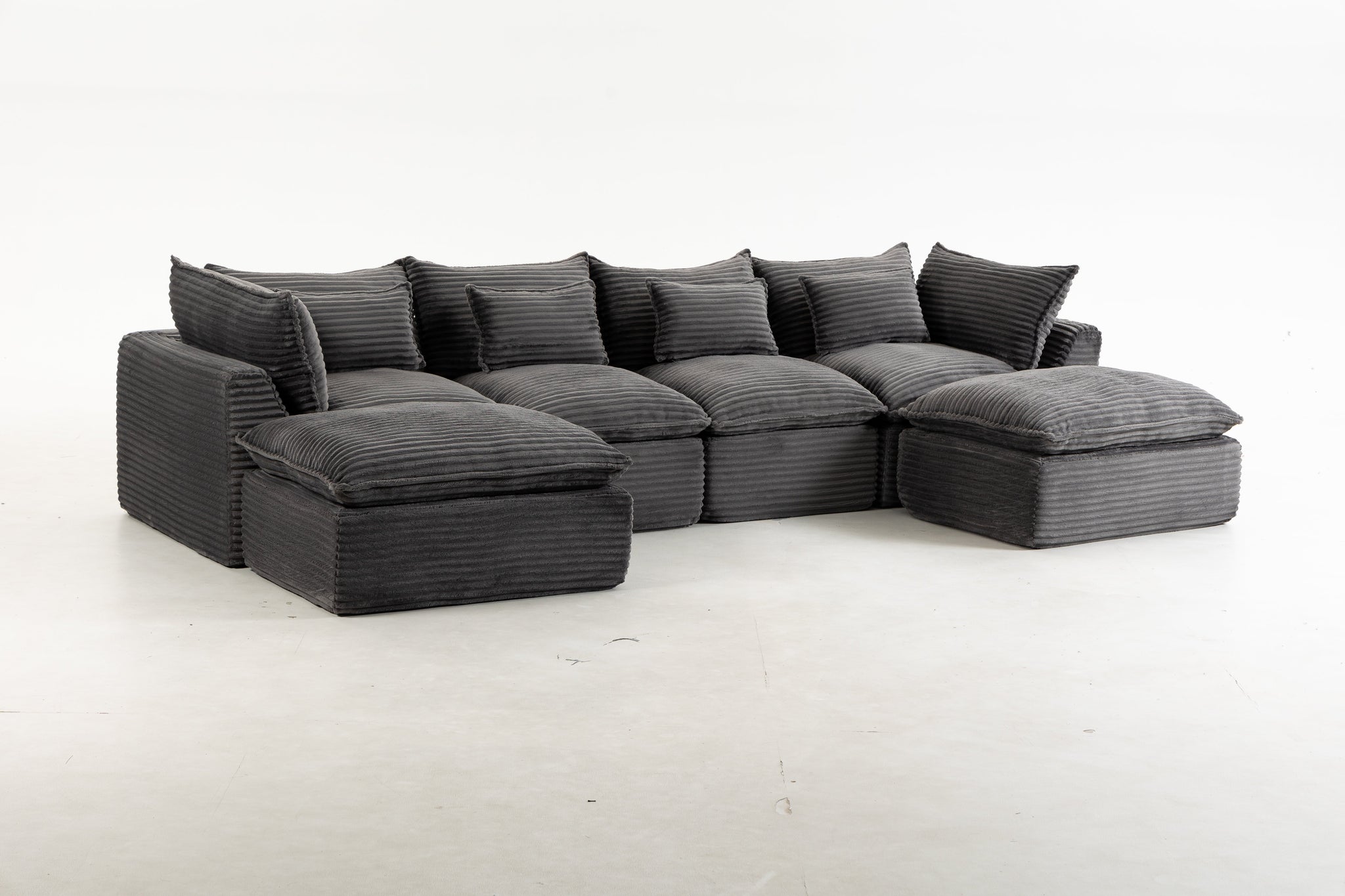 129.8" Width Cloud Couch Oversized Modular Sectional Sofa by HouseOfZazla