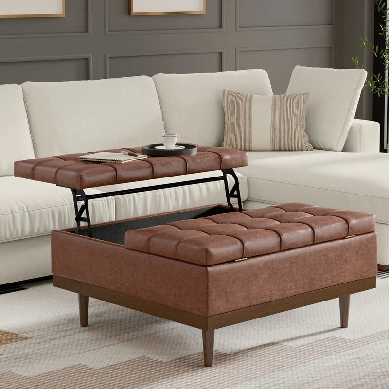 Mariah - Upholstered Lift Top Table Storage Ottoman by HouseOfZazla