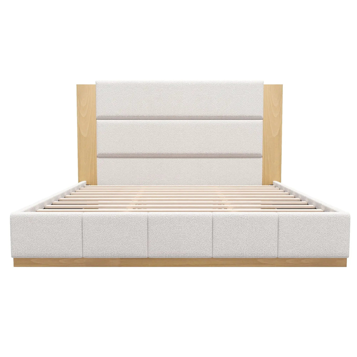 Modern Upholstered Platform Bed With Extended Headboard by HouseOfZazla