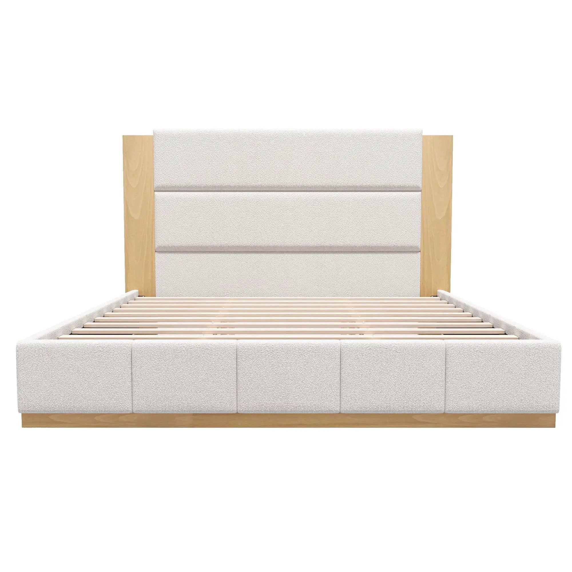 Modern Upholstered Platform Bed With Extended Headboard by HouseOfZazla