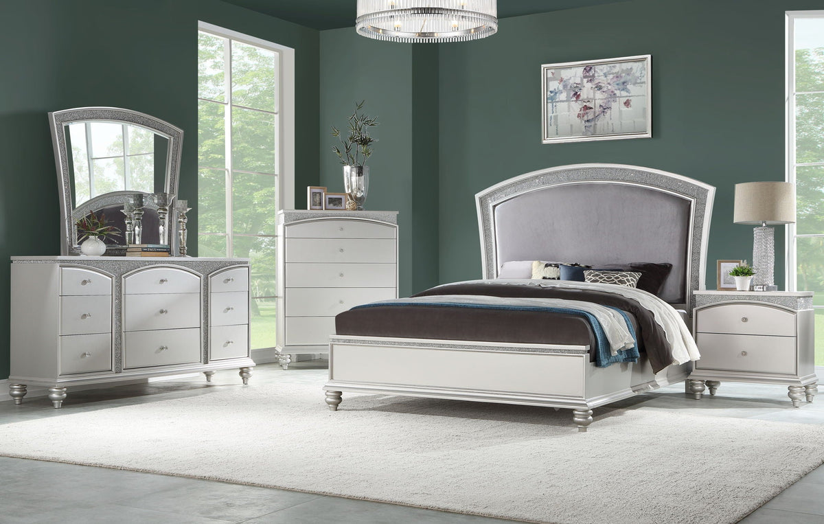 Maverick Panel Bed with Rhinestone Inlay - Gray, photo 4 of 4