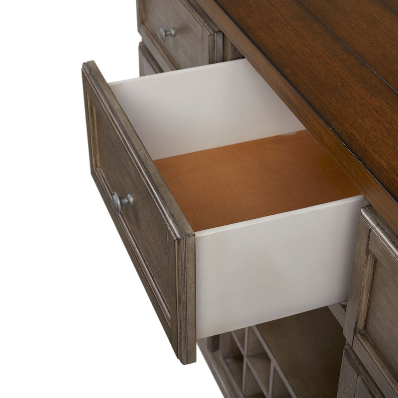 Rustic 2 Tone Server with Wine Storage - Gray, photo 7 of 7