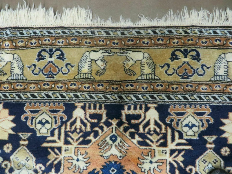 Persian Qum Rug 5.6 x 8.8, Navy Blue by Jewel Rugs