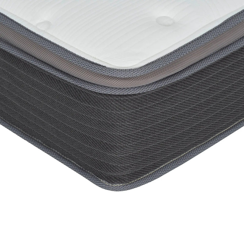 12'' Hybrid Mattress In A Box, Plush Gel Memory Foam Mattress Top With Pocket Coil Base - Gray / White - Queen by Unique Piece Furniture