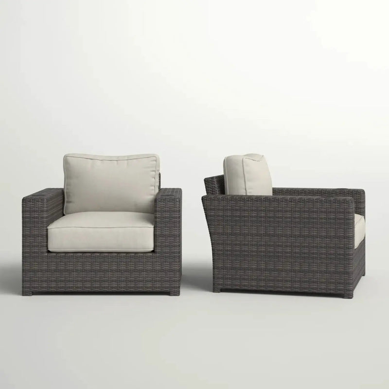 Outdoor Armchairs With Cushions (Set of 2) - Espresso / Gray by Unique Piece Furniture