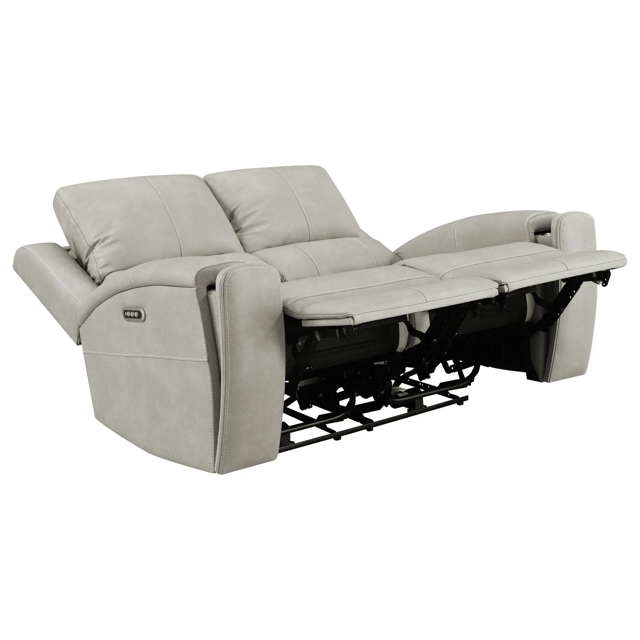 Brickston Triple Power Reclining Loveseat Grey by Unique Piece Furniture