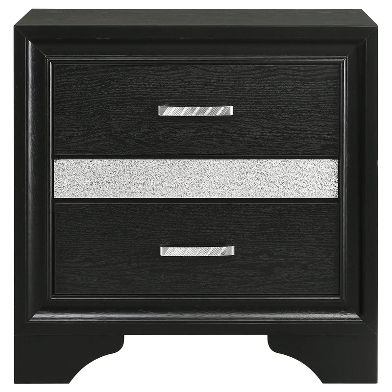 Miranda 3-drawer Nightstand Bedside Table Black by Unique Piece Furniture