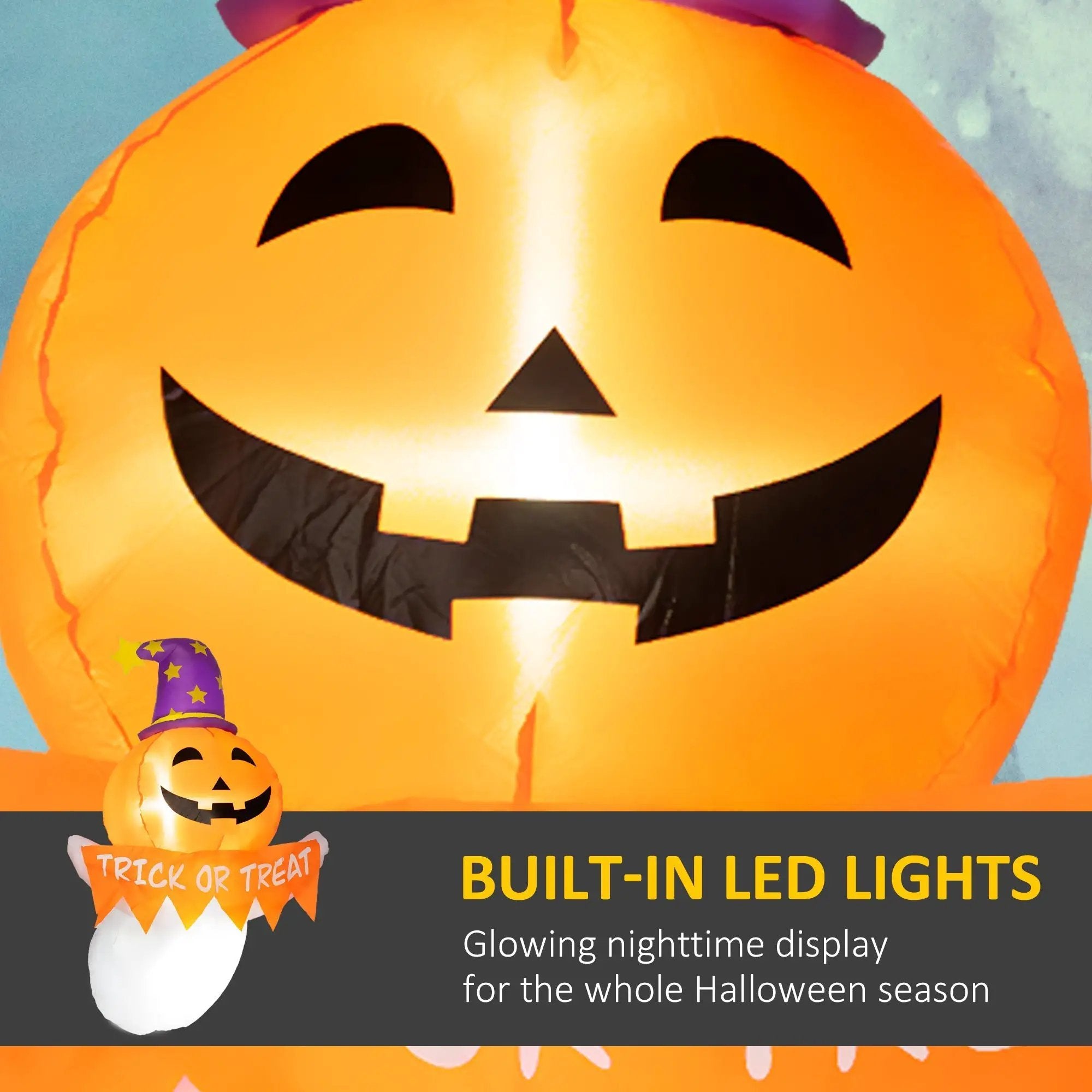 Inflatable Halloween Window Sticker Ghost with LED Lights – 41.3" Tall by HouseOfZazla