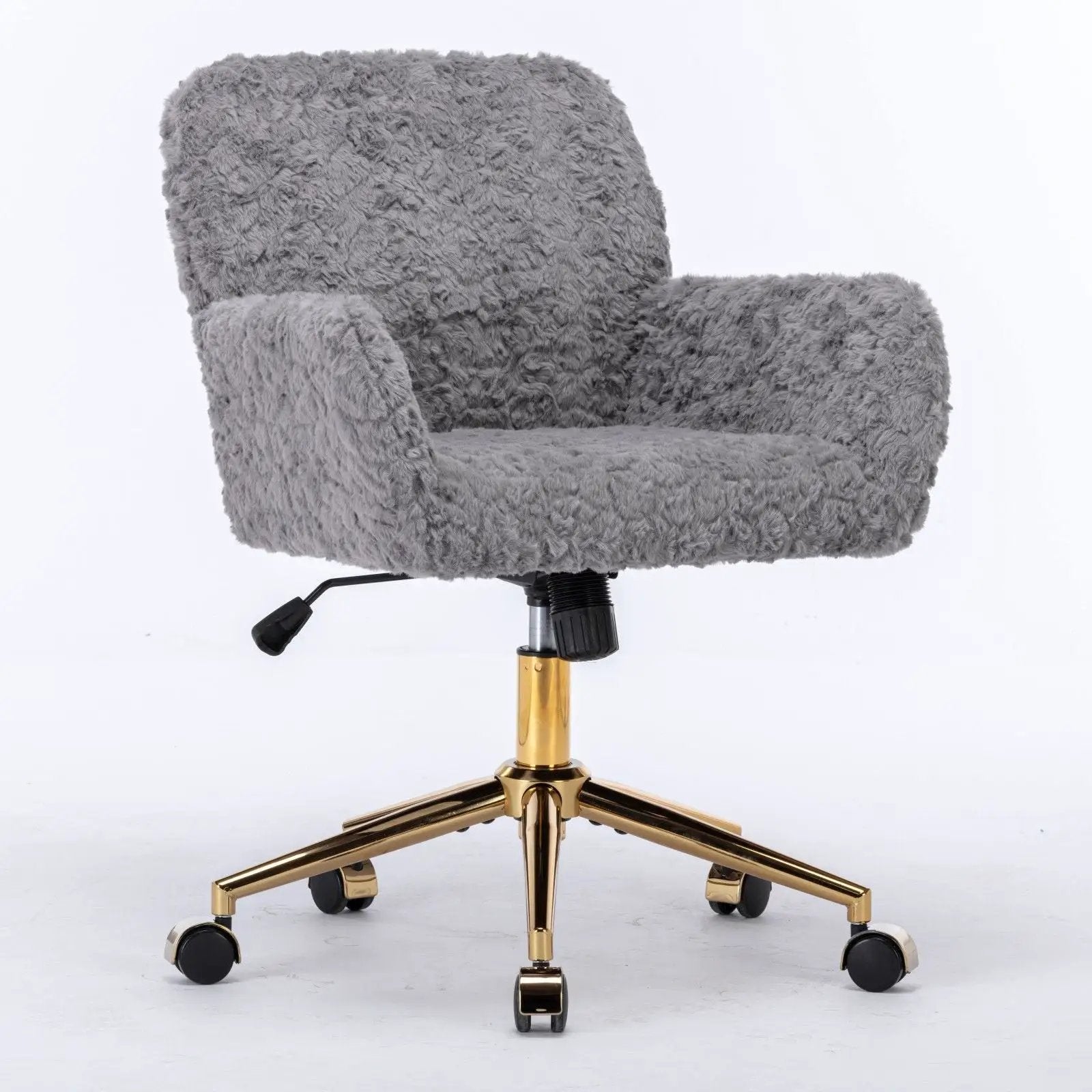 Office Chair, Artificial Rabbit Hair Home Office Chair With Metal Base, Adjustable Desk Chair Swivel Office Chair, Vanity Chair by Unique Piece Furniture