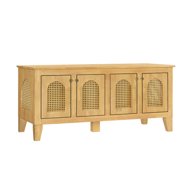 Lars Indoor Rattan Decorated Rubber Wood Dog Crate Cabinet by HouseOfZazla