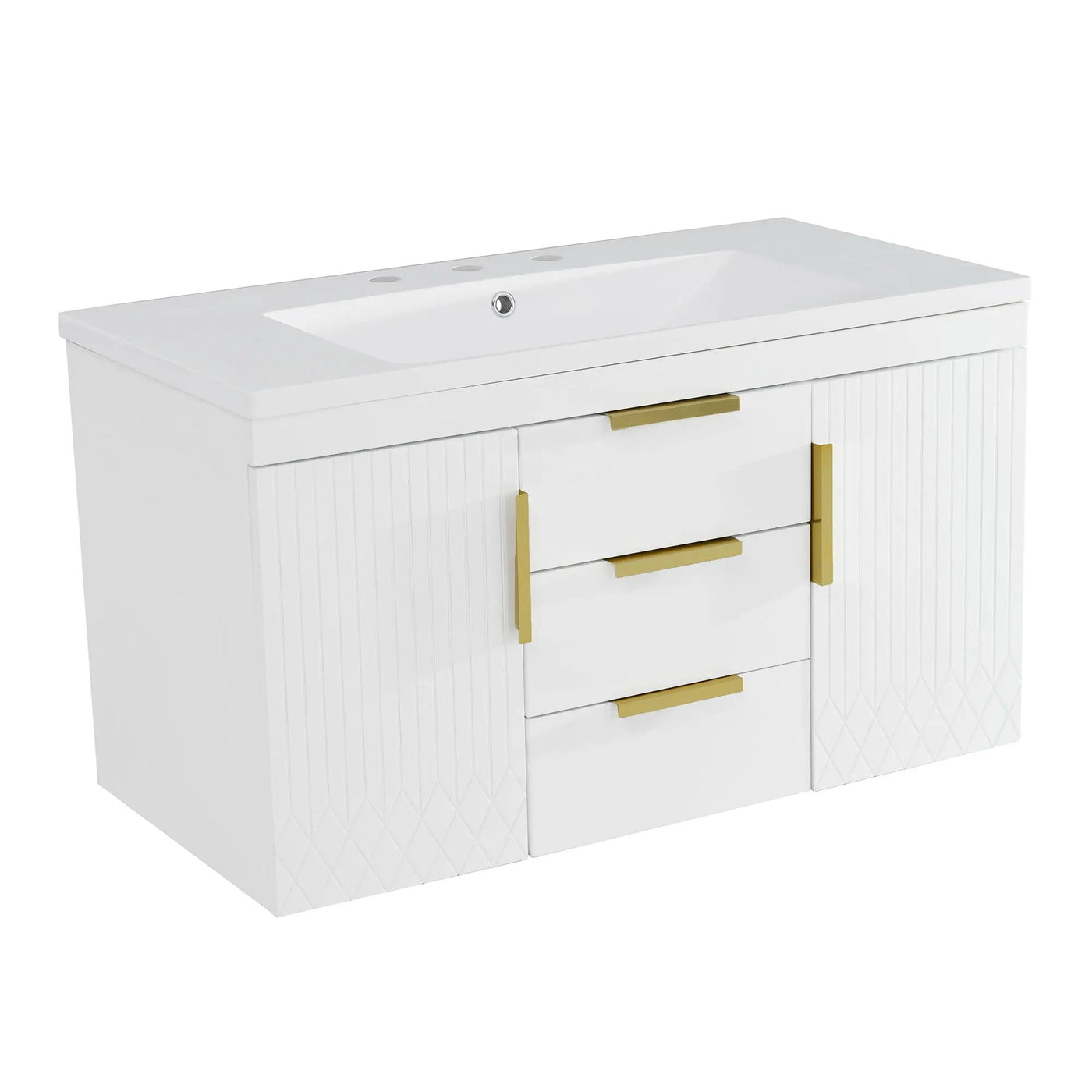 Wall Mounted Bathroom Vanity With Sink and Floating Storage Cabinet by HouseOfZazla