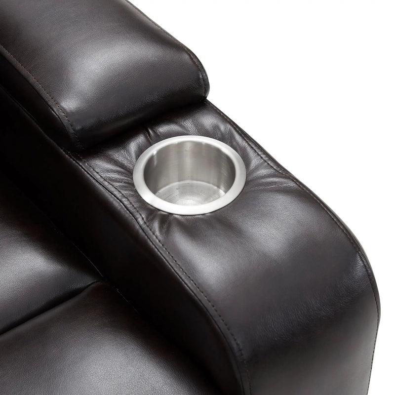 Power Motion Recliner With USB Charging Port And Hidden Arm Storage 2 Convenient Cup Holders Design And 360 Degree Swivel Tray Table by HouseOfZazla