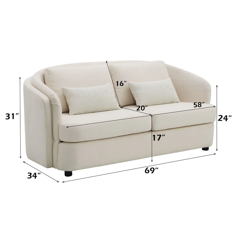 Mariko - 3 Piece Living Room Set Sofa Loveseat Chair - Beige by Unique Piece Furniture