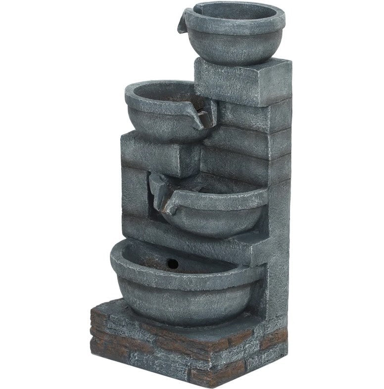 Garden Fountain, Tall Outdoor Waterfall with LED Lights by HouseOfZazla