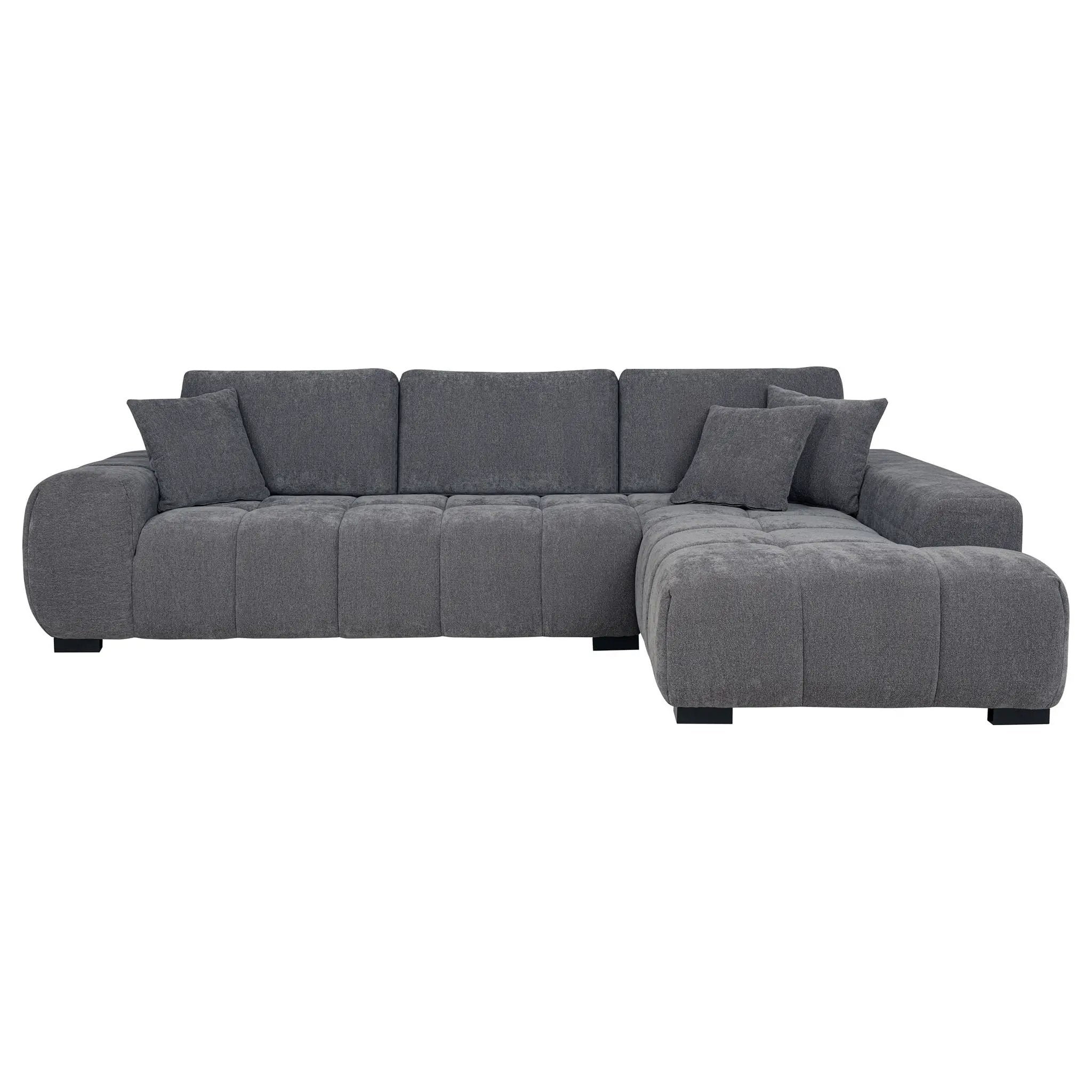 Octavia Upholstered Sectional Chaise Sofa Charcoal Grey by Unique Piece Furniture